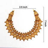 92.5 Silver Gold Plated Lakshmi Coin Necklace with Peacock Motifs Ivanah Silver