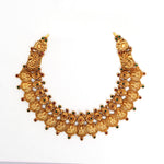 92.5 Silver Gold Plated Lakshmi Coin Necklace with Peacock Motifs Ivanah Silver