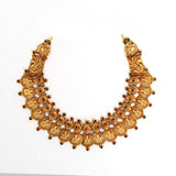 92.5 Silver Gold Plated Lakshmi Coin Necklace with Peacock Motifs Ivanah Silver