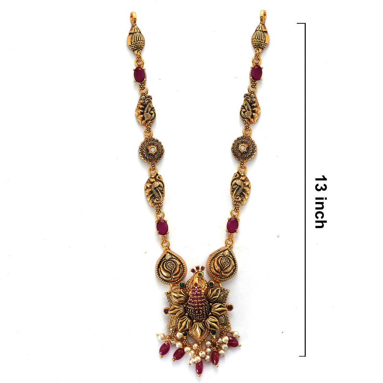 92.5 Silver Gold Plated Antique Peacock Necklace Ivanah Silver