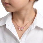 Rose Gold Blush Pink Butterfly Pendant Ivanah Silver