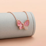 Rose Gold Blush Pink Butterfly Pendant Ivanah Silver