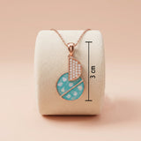 Rose Gold Geometric Abstract Aqua Mosaic Pendant Ivanah Silver