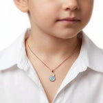 Rose Gold Geometric Abstract Aqua Mosaic Pendant Ivanah Silver