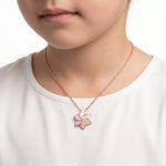 Rose Gold Mother-of-Pearl Six-Petal Floral Solitaire Pendant Ivanah Silver