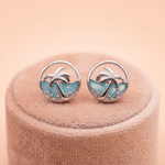 92.5  Silver Tropical Beach & Palm Tree Stud Earrings Ivanah Silver