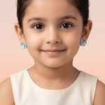 92.5 Silver Turquoise Enamel Butterfly Stud Earrings Ivanah Silver