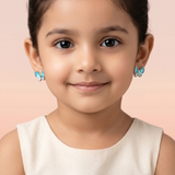 92.5 Silver Turquoise Enamel Butterfly Stud Earrings Ivanah Silver