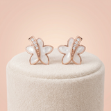 Rose Gold Mother-of-Pearl Butterfly Stud Earrings Ivanah Silver