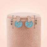Turquoise Enamel & Rose Gold Diamond Earrings Ivanah Silver
