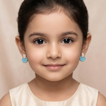 Turquoise Enamel & Rose Gold Diamond Earrings Ivanah Silver