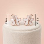 Rose Gold Butterfly Mother-of-Pearl & CZ Stud Earrings Ivanah Silver