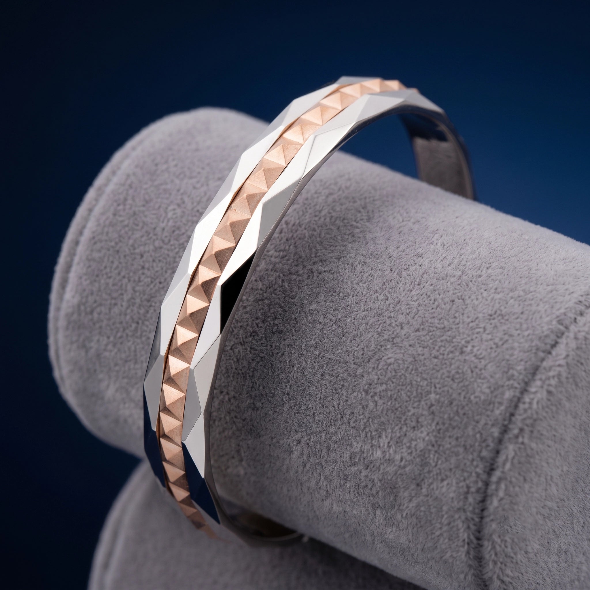 9.25 Silver & Rose Gold Plated Band Ring Ivanah Silver