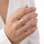 92.5 Silver & Rose Gold Plated Milgrain Ring Ivanah Silver