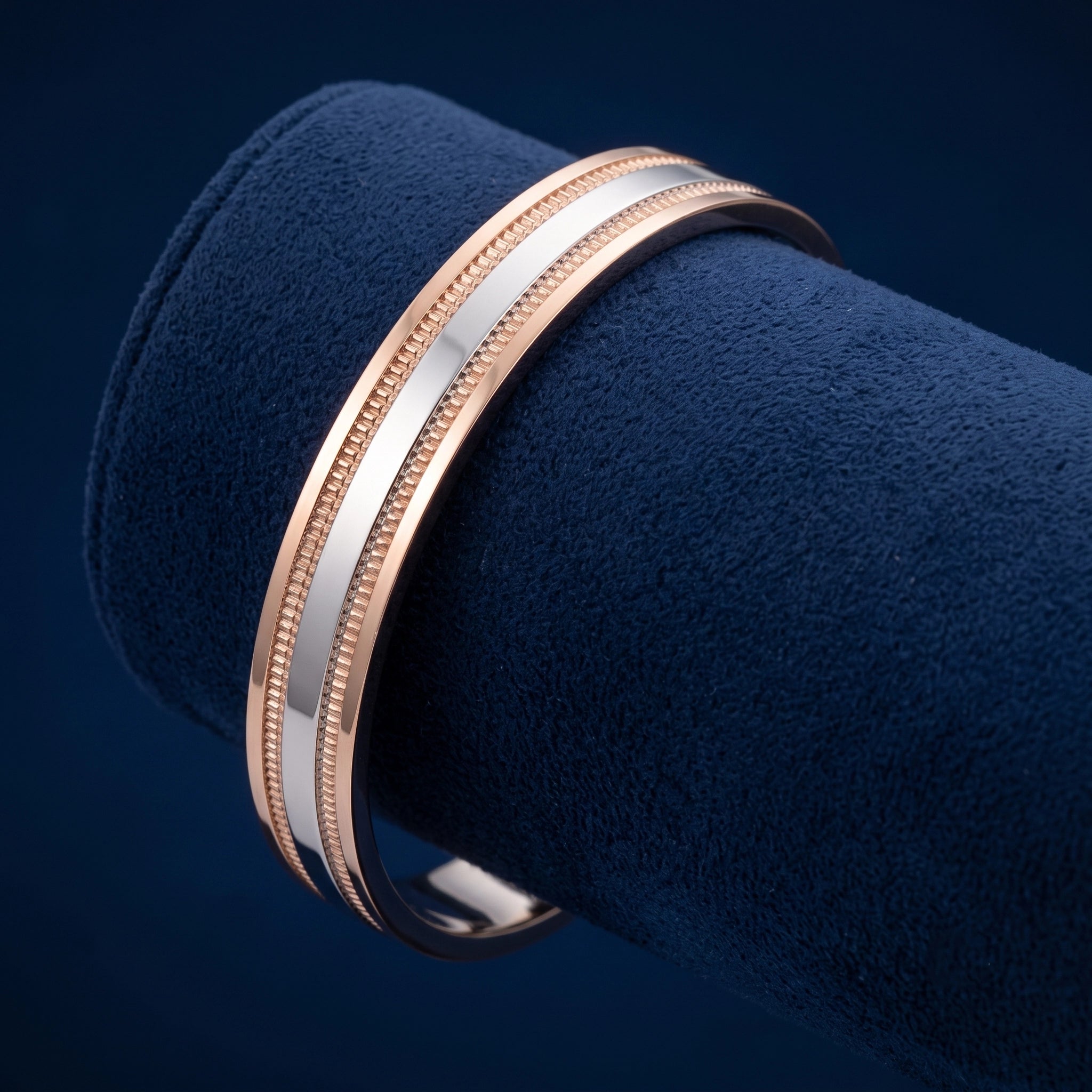 92.5 Silver & Rose Gold Plated Milgrain Ring Ivanah Silver