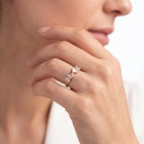 92.5 Silver Rose Gold Plated Delicate Mother-of-Pearl Ring Ivanah Silver