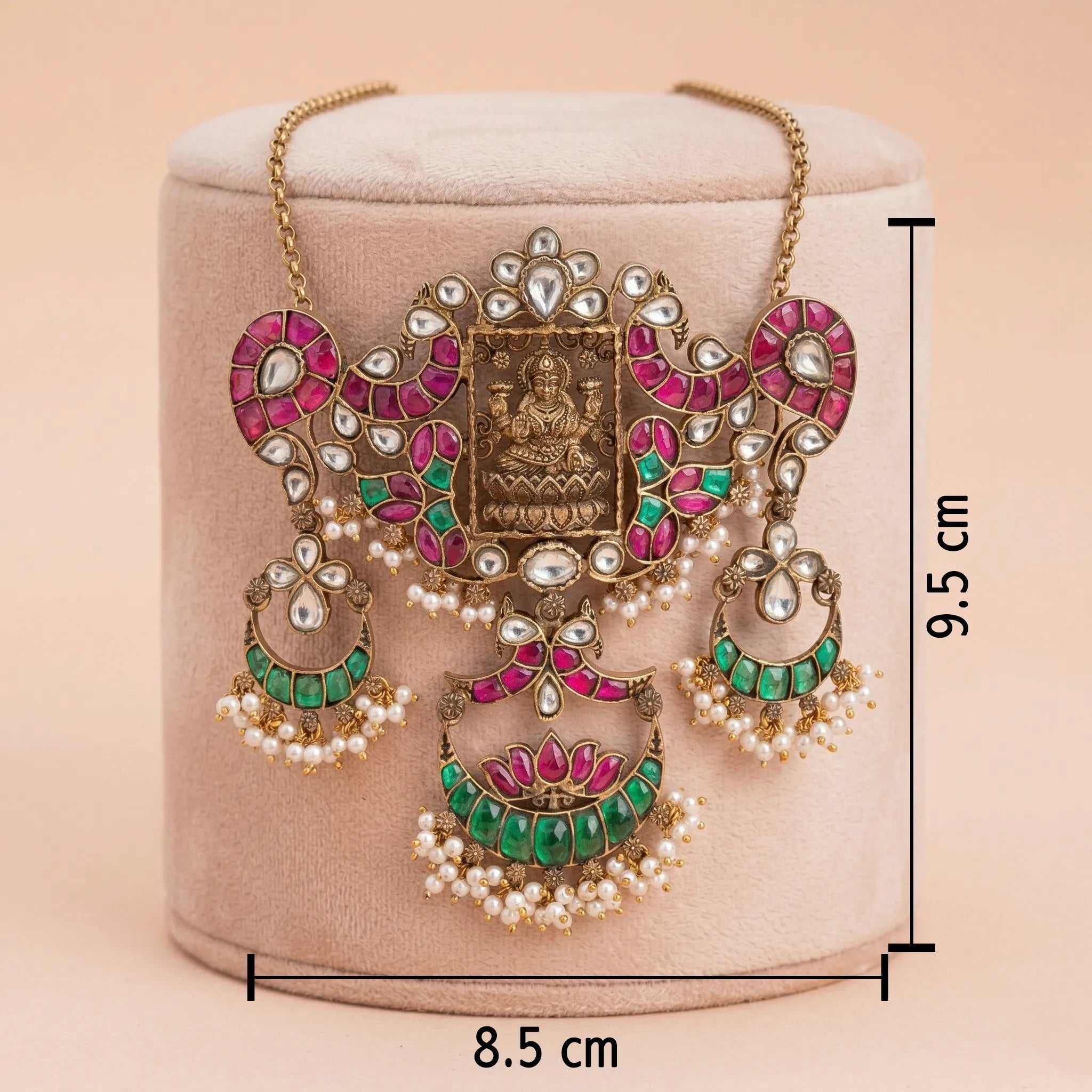 92.5 Silver Gold-Plated Goddess Lakshmi Temple Pendant Ivanah Silver