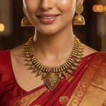 92.5  Silver Gold Plated Antique Mango Design Necklace Ivanah Silver