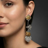 92.5 Silver Saraa Dual Tone Earrings Ivanah Silver