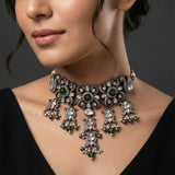 92.5 Silver Designer Stone Kundan Choker Ivanah Silver