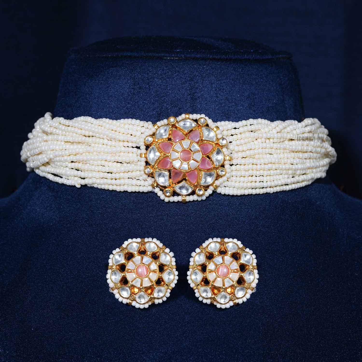 Pearl kundan Choker - Ivanah Silver
