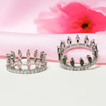 Crystal 2 in 1 Dazzling Black Pink Interlocking 92.5 Sterling Silver Ring - Ivanah Silver