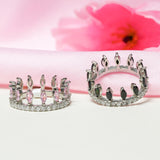 Crystal 2 in 1 Dazzling Black Pink Interlocking 92.5 Sterling Silver Ring - Ivanah Silver