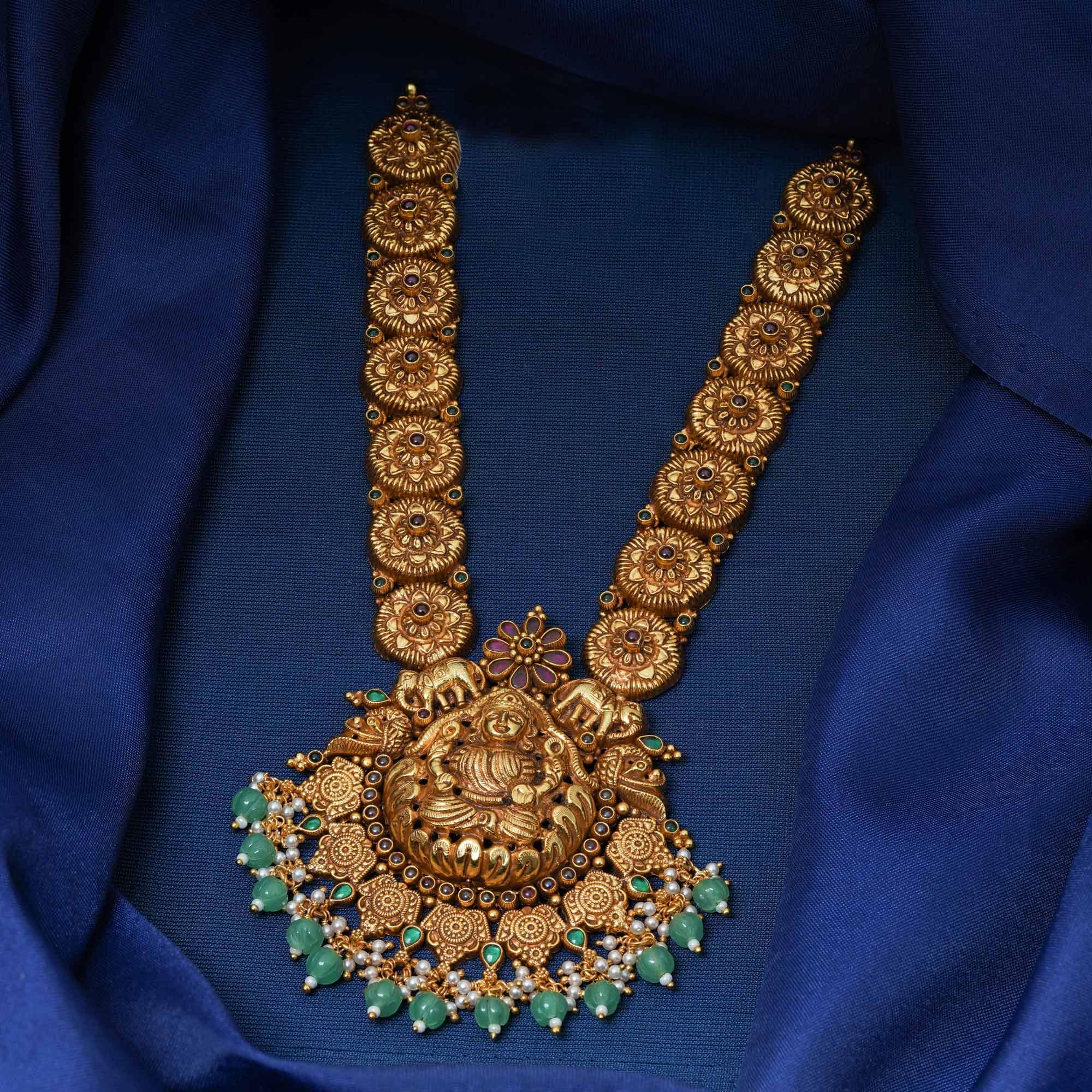 Shimmering Lakshmi with Elepant Necklace - Ivanah Silver