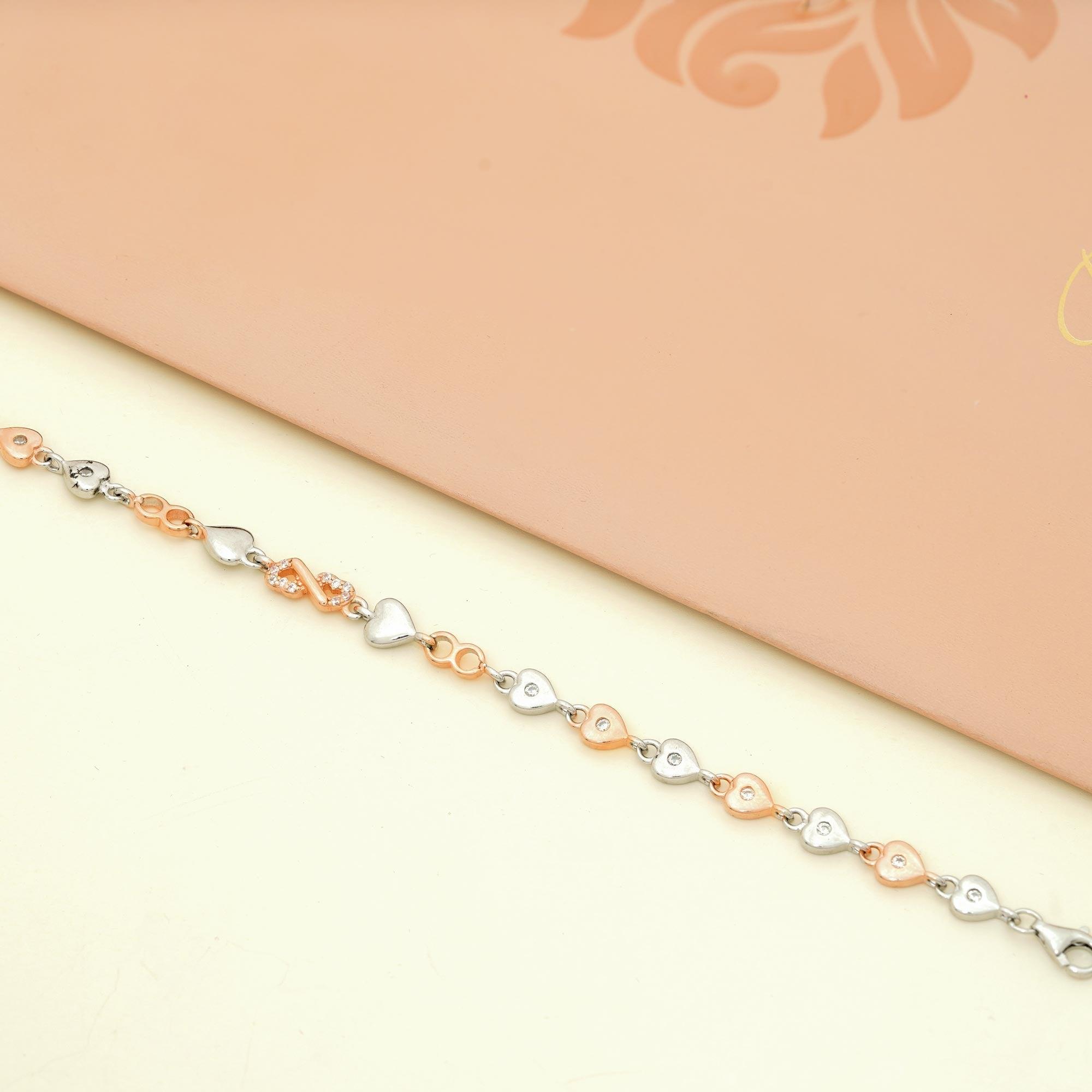 92.5 Sterling Silver Cute Heart Bracelet - Ivanah Silver