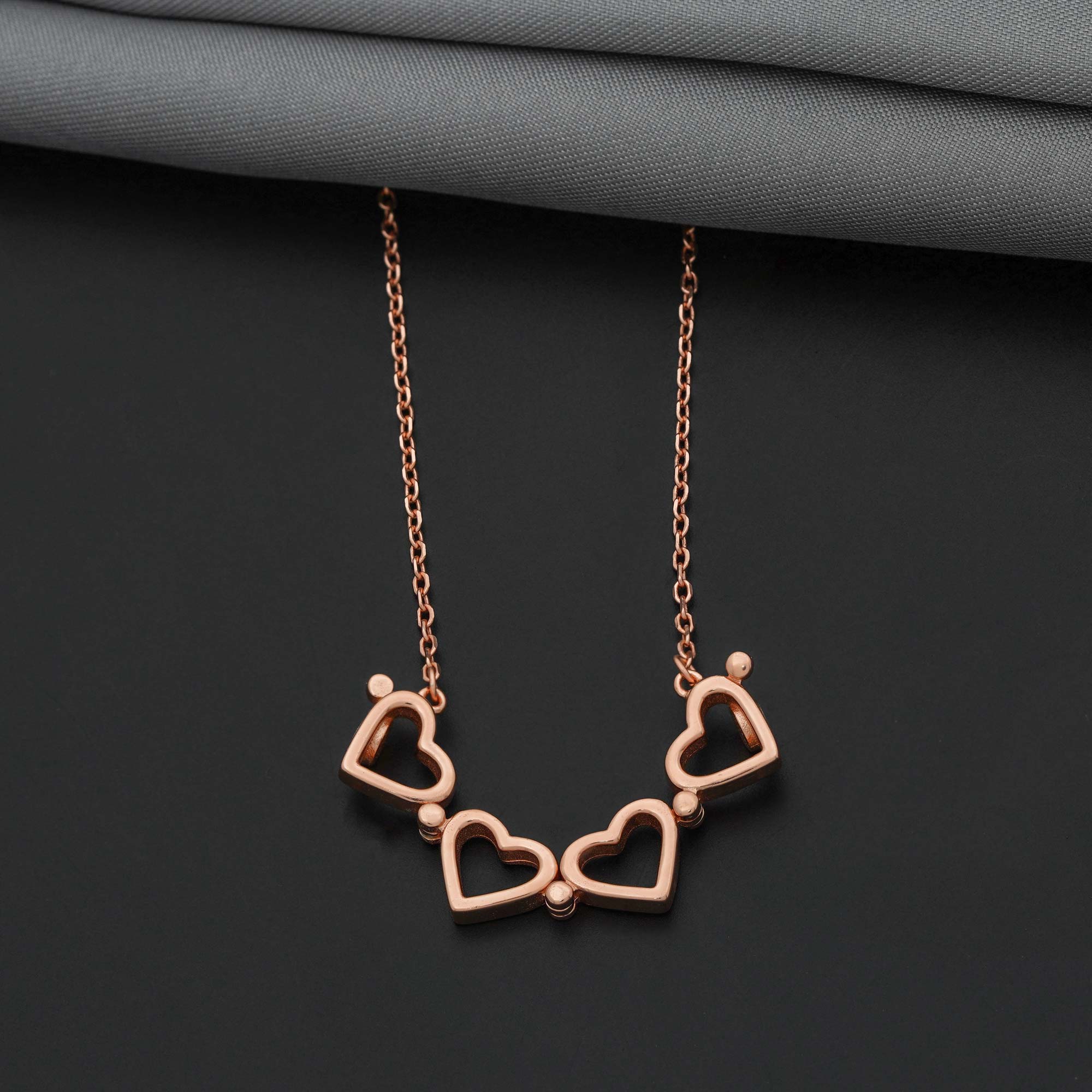 92.5 Sterling Silver Elegance of Love Adaptable Chain With Rose Gold Polish - Ivanah Silver
