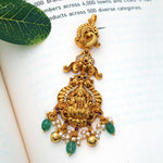 92.5 Sterling Silver Heavenly Godess Lakshmi Nagas Maangtikka With Gold Polish - Ivanah Silver