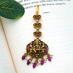 92.5 Sterling Silver Heavenly Godess Lakshmi Nagas Maangtikka With Gold Polish - Ivanah Silver