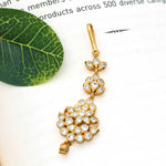92.5 Sterling Silver Vintage Stone Maagtikka With Gold Polish - Ivanah Silver