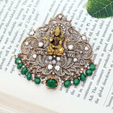 92.5 Sterling Silver Beautiful Godess Lakshmi Nagas Pendant With Gold Polish - Ivanah Silver