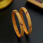 92.5 Silver Princess Bangle With Gold Polish - Ivanah Silver