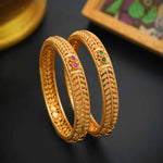 92.5 Silver Ethnic Wear Bangle With Gold Polish - Ivanah Silver
