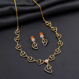 Triad charm 92.5 Silver with Gold Polish  Necklace with Earrings