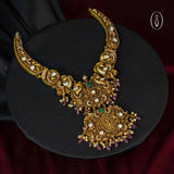 Exquisite Peacock Charm Short Necklace 92.5 Sterling Silver with Gold Polish