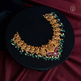 Exquisite Peacock Charm Short Necklace 92.5 Sterling Silver with Gold Polish