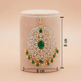 92.5 Silver Gold-Plated Emerald Tone & CZ Pendant Ivanah Silver