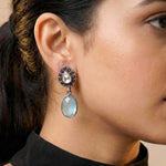 92.5 Silver Oxidised Oval Drops Ivanah Silver