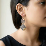 92.5 Silver Designer Dual Tone Earrings Ivanah Silver