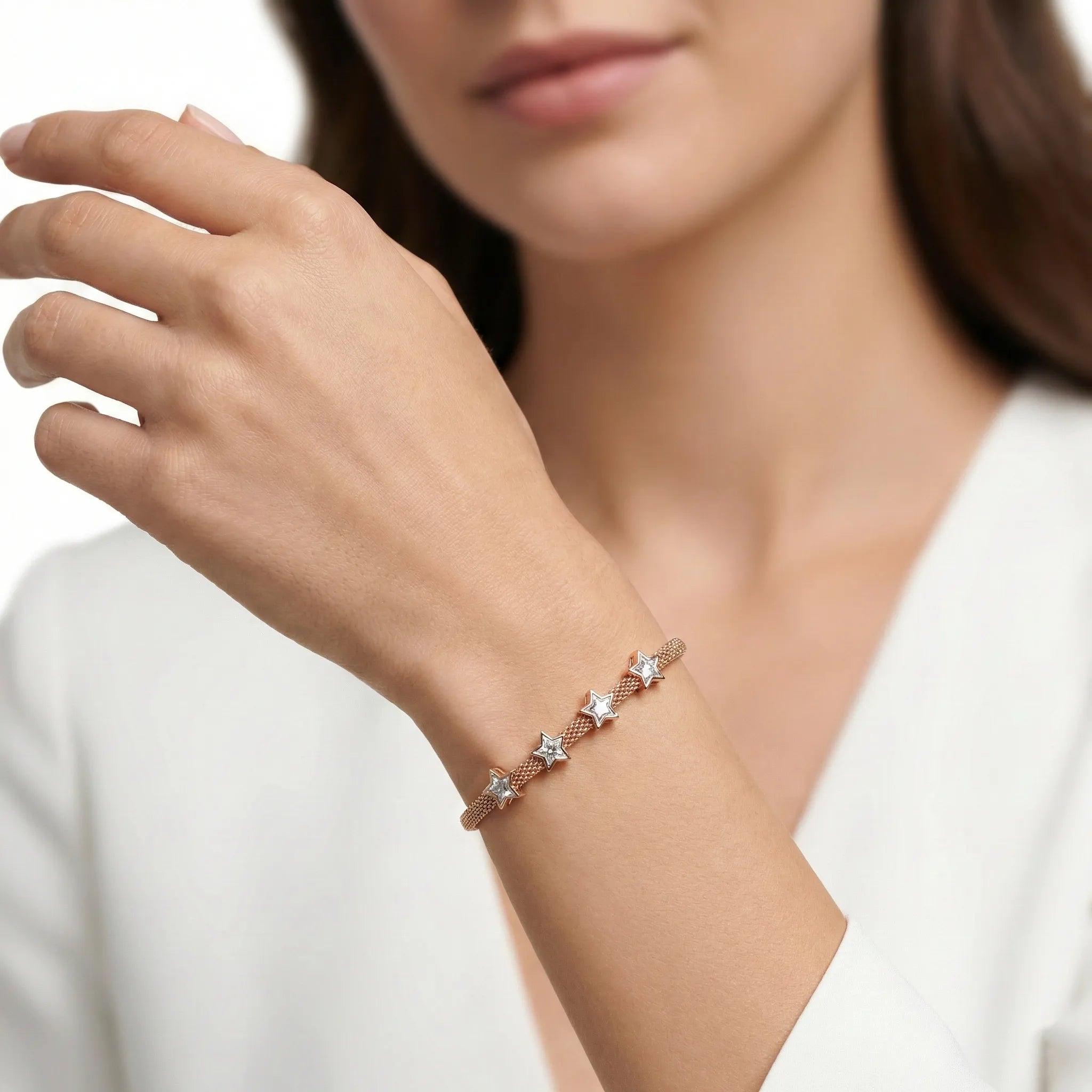 92.5 Rose Gold Stardust Dreams Bracelet Ivanah Silver