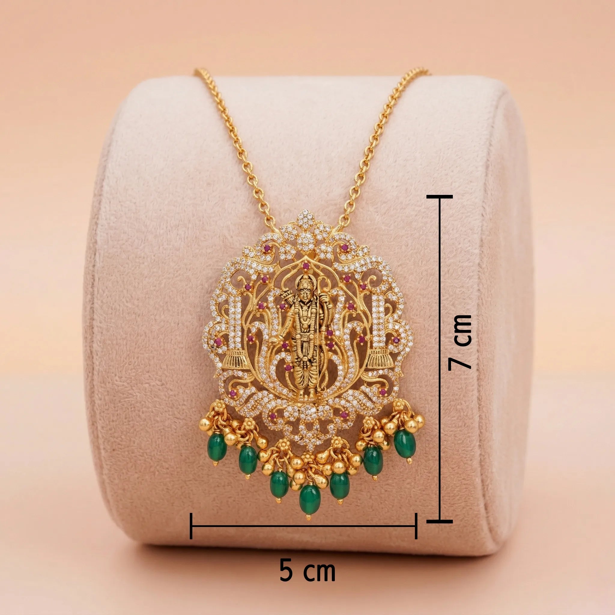 92.5 Gold-Plated Silver Lord Rama Temple Pendant Ivanah Silver