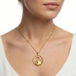 92.5 Sterling Silver Gold Plated Circular Swan Pendant Ivanah Silver