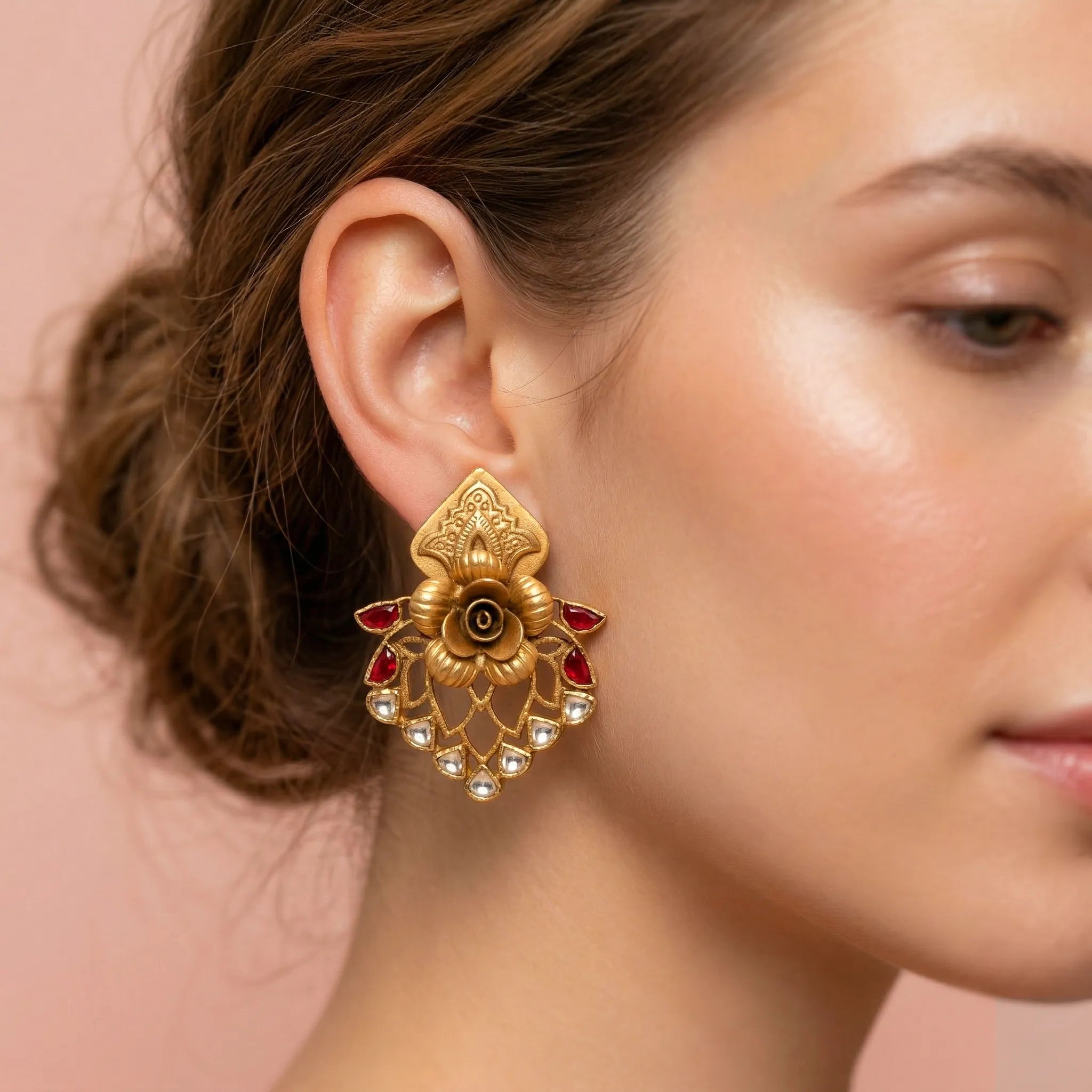 92.5 Silver 3D Rose Statement Earrings Ivanah Silver