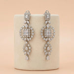 92.5 Silver White Gold-Plated CZ Chandelier Drop Dangler Ivanah Silver