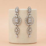 92.5 Silver White Gold-Plated CZ Chandelier Drop Dangler Ivanah Silver