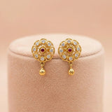 92.5 Silver Gold-Plated Floral Bead Stud Ivanah Silver