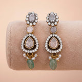 Gold-Plated 92.5 Silver Ornate Crystal & Pearl Drop Dangler Ivanah Silver